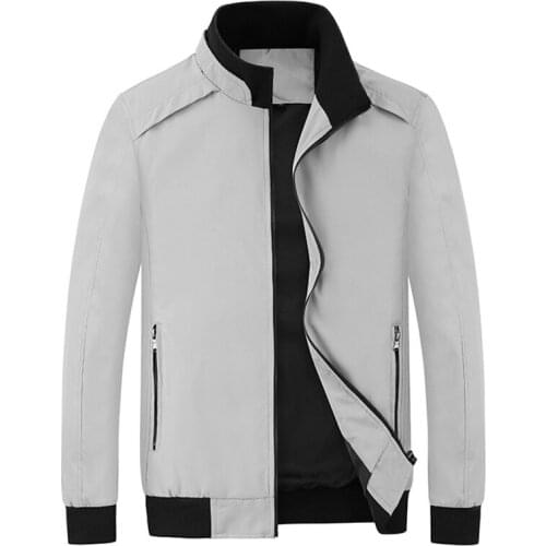 Spring White Jacket Men Casual Boys Coat Autumn Windbreaker Male Coat Thin Stand Collar Mens Streetwear Oversized Jacket 3xl 4xl