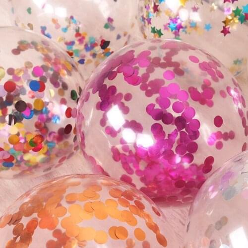 5pcs/lot 12inch Confetti Balloons Clear Latex Balloon for Wedding Decoration Happy Birthday Baby Shower Party Confetti Supplies