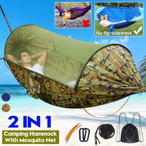 2021 Outdoor Automatic Quick Open Mosquito Net Tent Hammock Waterproof Portable Double Hammock Anti-mosquito for Garden Camping