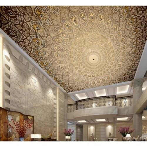 Custom 3d wallpaper ceiling European-style retro pattern wallpapers for living room 3d ceiling murals wallpaper 3 d photo