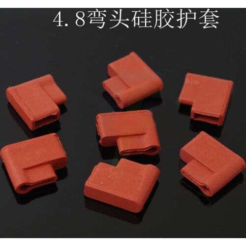 4.8 Elbow Silicone Sheathed Terminals High Temperature 4.8 Flag Spring Receptacle