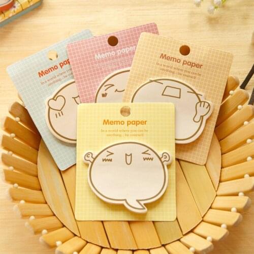 4Pcs Creative Cute Cartoon Emoticon Sticky Notes Memo Pad Diary Stationary Flakes Scrapbook Decorative Kawaii N Times Sticky