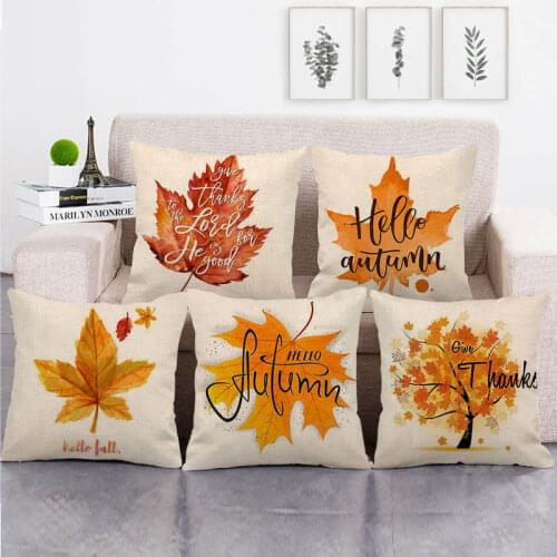 45cm*45cm autumn leaf throw cushion cover linen/cotton sofa pillow cover decorative pillow case