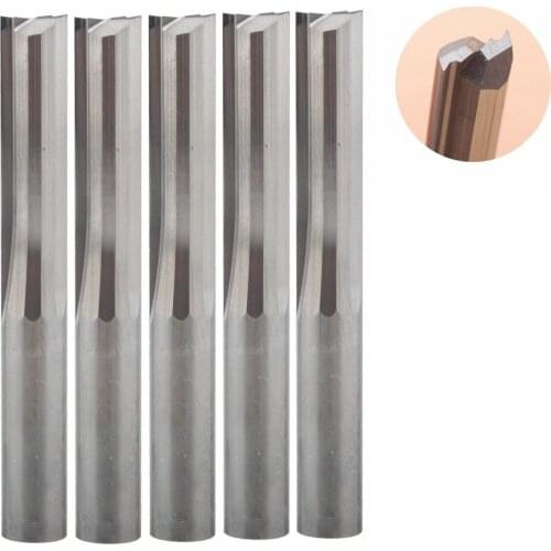 5Pcs 6x17mm Two Flutes Straight Slot End Mill CNC Two Dimension Cutting Tools Router Bit