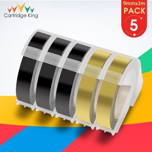 5PK 3D Embossing Tapes For DYMO MoTex E101 3D Embossing Manual Tape 9mm Plastic Labels for Dymo Motex E101 Manual Label Maker