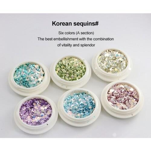 6 Colors/Set Nails Glitter Hexagonal Big Sequins Chameleon Laser DIY Nails Accesorios Decoration Nail Supplies For Professionals