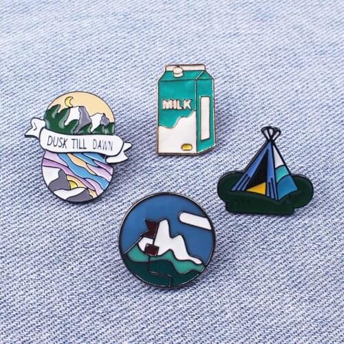 Blue Series Accessories Wilderness Tent Metal Pins For Clothes Pin Badges Jewelry Gift Brooch Anime Decoration Icon On Clothes