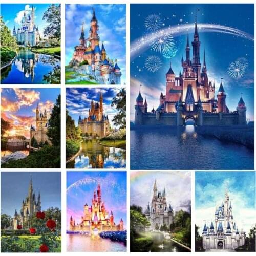 Diamond Painting "Castle scenery" DIY Full Rhinestones Drill Cross-stitch Kits Square Round Diamond Embroidery
