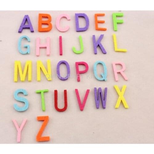 1500pcs 31mm fabric wool Felt Letter Alphabet mixed color educational toys patch applique for DIY needle craft thick 2mm