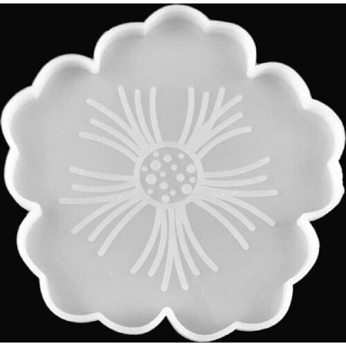 Large Flower Shape Resin Coaster Molds Fruit Cup Silicone Tray Epoxy Resin Mold A0NF