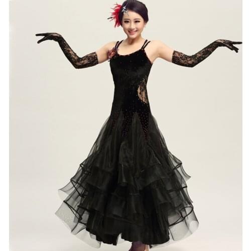 Black ballroom dance dress fringe ballroom dancing latin ballroom dress tango waltz standard dance dress modern dance dress