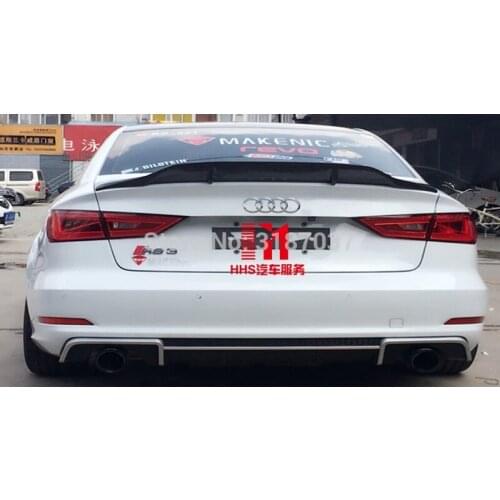 For Audi A3 S3 lip shape car 4 doors Carbon Fiber rear boot Wing Spoiler Rear Roof Spoiler Wing Trunk Lip Boot Cover Car Styling