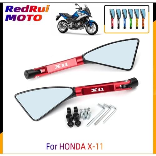 For HONDA X-11 X11 Universal Motorcycle Accessories CNC Aluminum Blue Lens Rear View Side Mirror Laser Logo(X11)