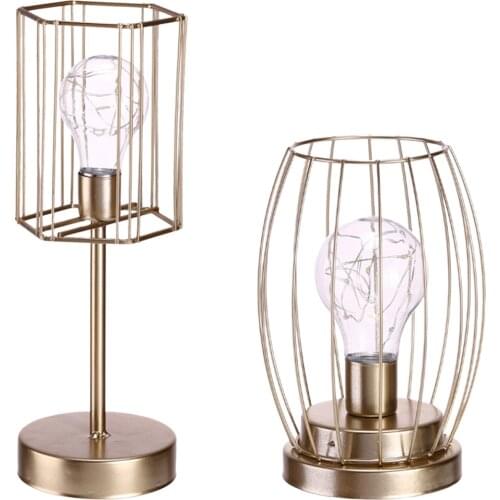 Geometric Night Light Bedside Iron Air Table Lamp Living Room Ornament