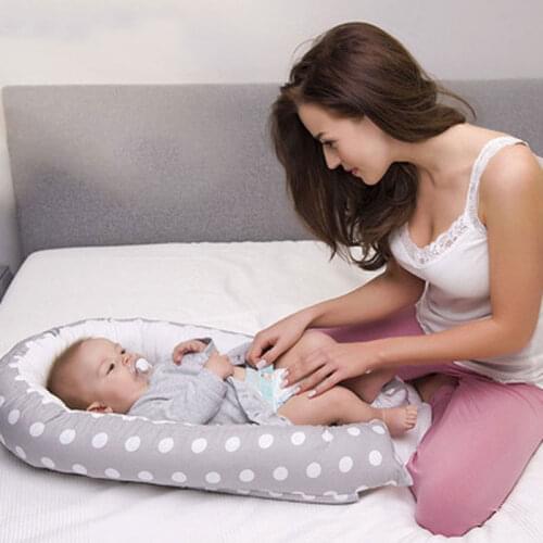 Cotton Baby Bionic Bed Portable Removable And Washable Newborn Bed In Bed Printing Childrens Bed Baby Travel Bed