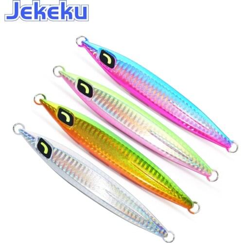 JEKEKU 4pcs 2020 Hard Metal Jig Spoon Fishing Lure 130g 150g 180g Lead Jig Fish Sea Bass Lure Artificial Bait Lead Lure