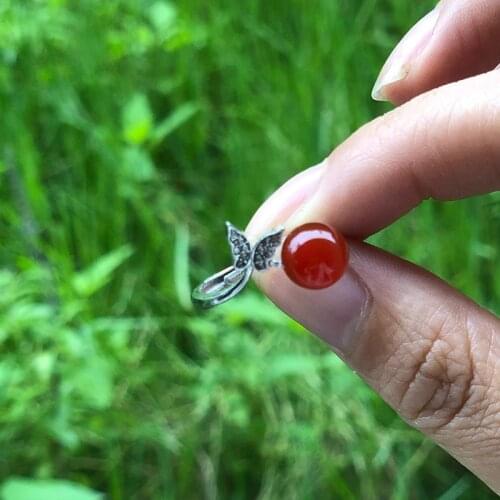 Anime Tian Guan Ci Fu Hua Cheng Theme Red Zircon S925 Silver Butterfly Finger Ring Fashion Chinese Style Jewelry Cosplay Gift