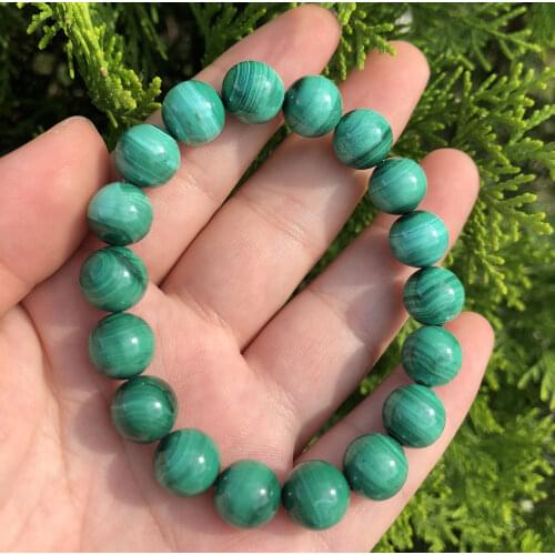 1Pcs Beautiful Malachite Bracelet Natural Polishing Crystal Stone Hand Strings For Healing