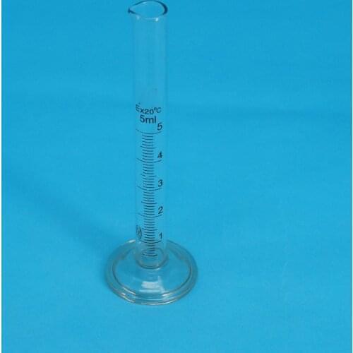 5ml Lab Glass Graduated Measuring Cylinder 110mm Height With Spout Glassware