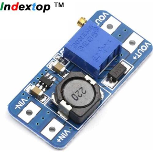 MT3608 DC Booster Module 2A Stepper Voltage 2-24V L 5/9/12/-28V Adjustable without head