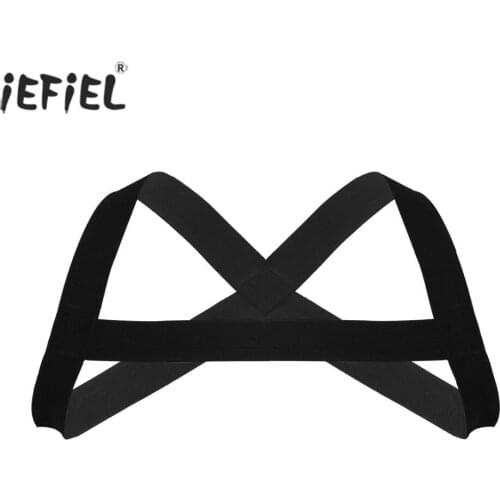 Body Chest Men Harness X-Shaped Back Punk Bondage Strap Belt Cosplay Costumes Sexy Well-muscled Look Men Chest Harness Belt