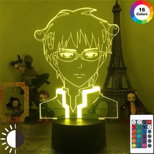 Delicate Saiki Kusuo Anime Figure Cosplay Stand Model Led Night Light Lamp for Bedroom Lighting Desktop Decoration Birthday Gift