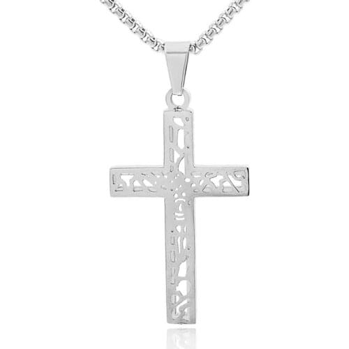 CHIMDOU Cross Necklace For Men Women Gold Silver Black Blue Stainless Steel Chain 2018 Fashion Necklaces Vintage Pendant Jewelry