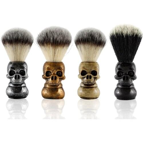Barbershop Skull Shaving Brush Beard Brush Men Facial Beard Cleaning Tools Foaming Brush Resin Handle Barber Salon Shaving Tools