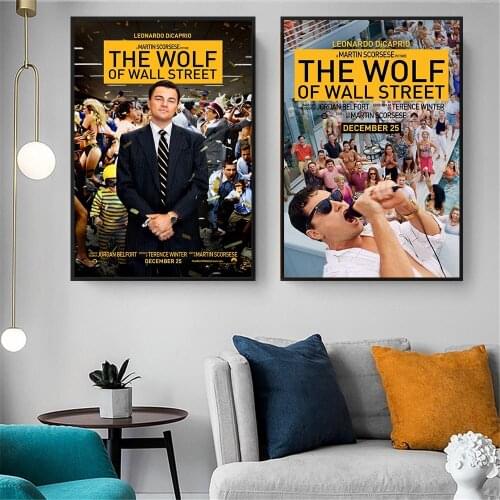 The Wolf of Wall Street Poster Modern Inspirational Movie Picture Print on Canvas Home Office Bar Wall Decoration ( No Frame )