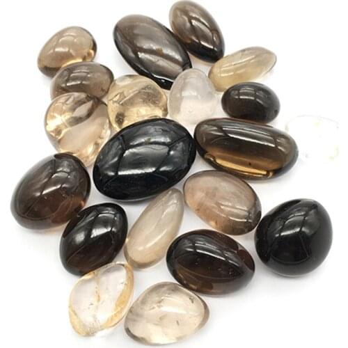 Highly polished natural smoky quartz crystal tumbled stone for healing home decoration