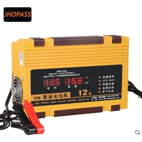 Full-automatic 12V/24V LCD Smart pulse lead acid battery charger for car/ motorcycle output voltage 220V