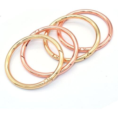 Rose Gold Spring Rings Adjustable Buckles Oval Rings Slide Bag Clasps Dog Hook Round Push Gate Snap Hook Handbag Buckles