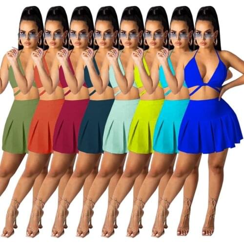 ZKYZWX Sexy 2 Piece Set Off Shoulder Backless Crop Top Mini Dresses for Women Beachwear Night Club Party Outfits Matching Sets