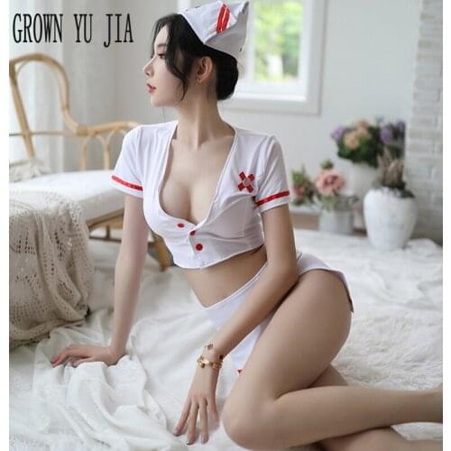 Sexy Women Club nurses skirt set sex cosplay costums erotic naughty lingerie porno white nurses uniform Hot Babydoll sex play