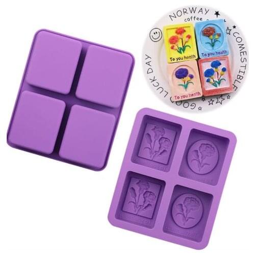 4 holes carnation silicone cake mold Wedding handmade soap mold Aroma Rice Cake Mold Kitchen baking tools