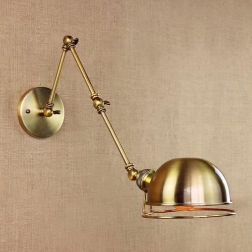 Golden Industrial Retro Loft Style Modern Wall Light Adjustable Angle Long Arm Pub Light Studio Lamp Free Shipping