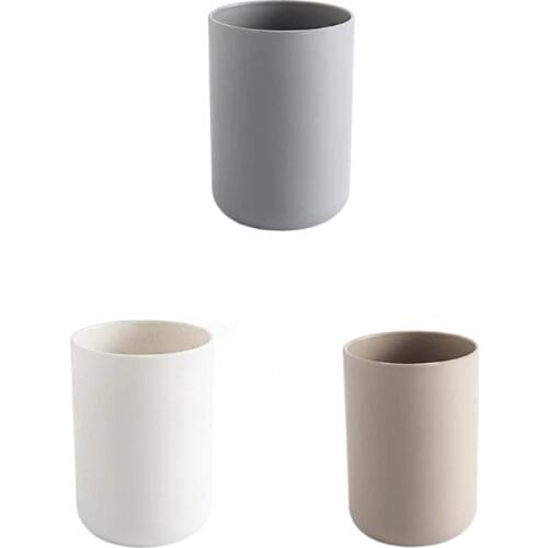 Bathroom Toothbrush Holder Cup 300ml Plastic Tumblers Mouthwash Cup Plastic Coffee Tea Water Mug Home Travel Solid Color
