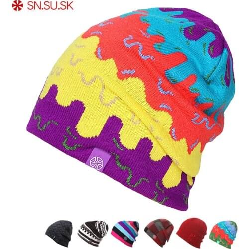 SN.SU.SK Warm Winter Hat Knitted Beanies Hats For Men Women Caps Skullies Gorros Casual Bonnet Beanie Cap