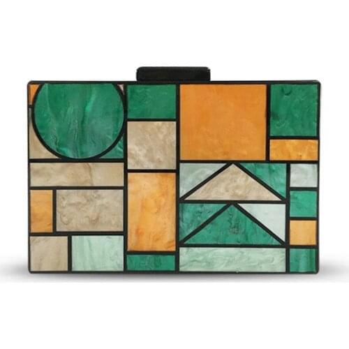 Women bag Acrylic evening bag handbags and purses Shell Fashion Geometric shoulder bag ladylike Euro-American style purse