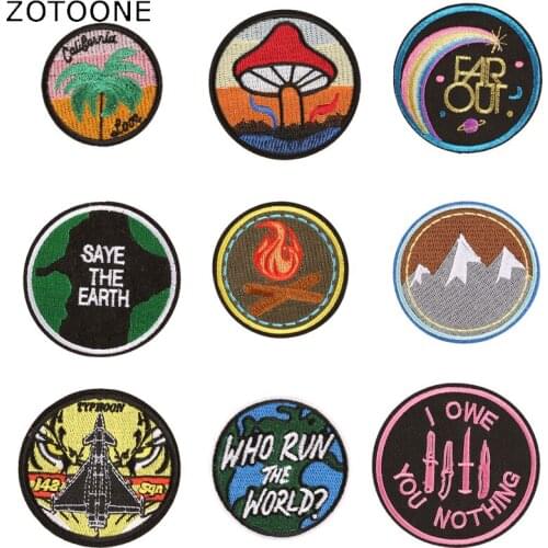 ZOTOONE Stranger Things Circular Embroidery Iron on Patches for Clothing Applique Accessories Diy Sew Patch Badges Stickers G