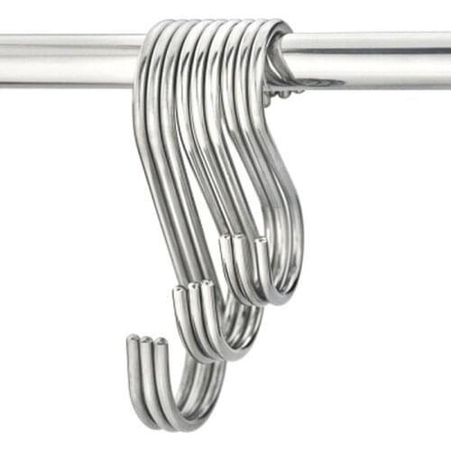 1pcs Stainless Steel S Shaped Hanger Hook Kitchen Bathroom Clothing Hanger Hooks Railing Clasp Holder Hooks Hanging