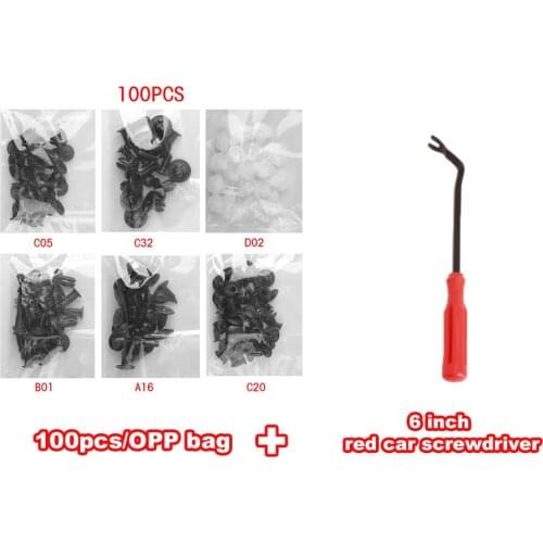 100Pcs/set Mixed Auto Bumper Wheel Eyebrow Fender Plastic Fastener Screw Rivet for All Cars Clip Set 6 Size