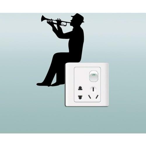 13*8.5cm Music Silhouette Light Sticker - Trumpet window Decal - Music Art - Music Lover Decor