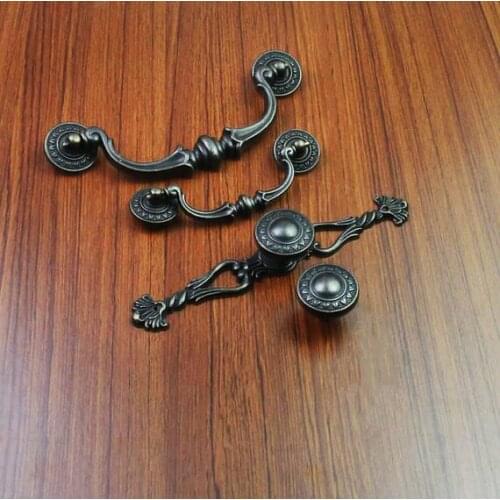 2 pcs Vintage Dresser Knobs Bail Drop Pulls Drawer Pulls Handles Knobs Rustic Kitchen Cabinet Handles Door Handle Pull Hardware