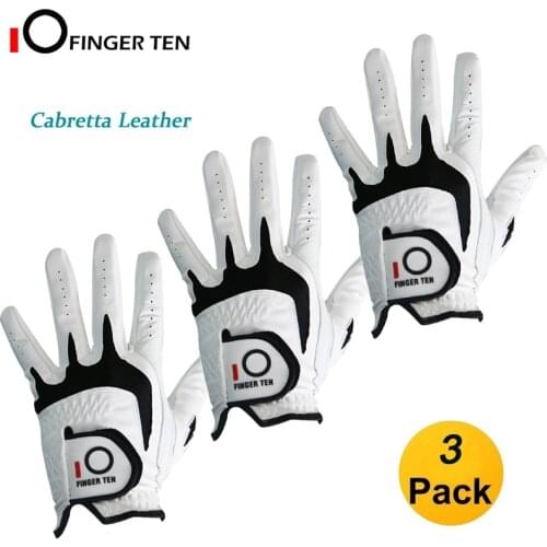 3 Pcs All Weather Cabretta Leather Mens Golf Gloves Natural Fit Velcro Durable Left Hand Lh Right Hand Rh
