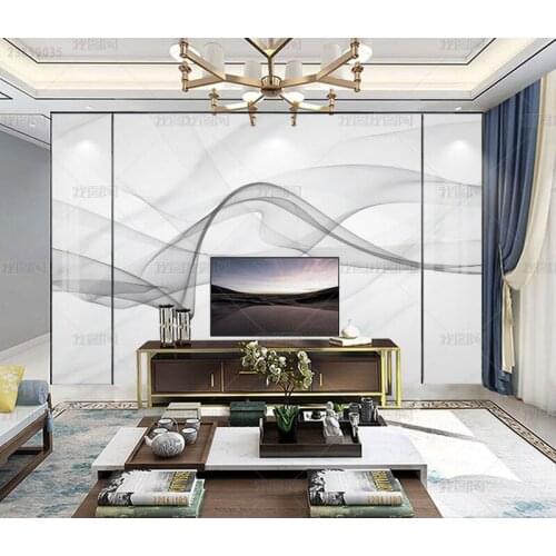 3D white marble smoke ribbon mural bedroom living room sofa TV background wall decoration wallpaper dining room papel DE parede