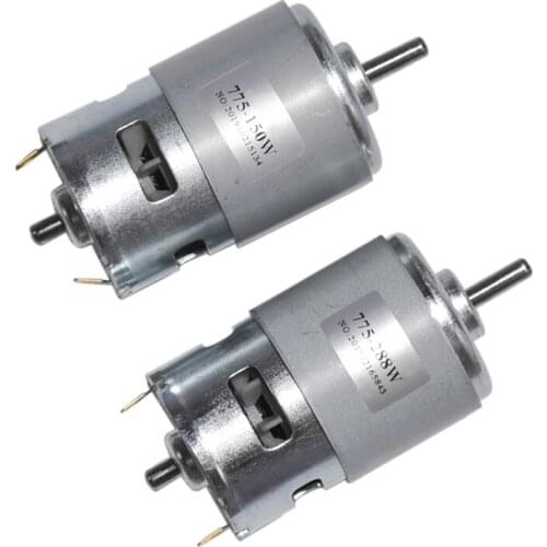 775 Motor DC 12V 24V 80/150/288W DC Motor Large Torque Low Noise Double Ball Bearing Spindle DC Motor Electronic Component Motor