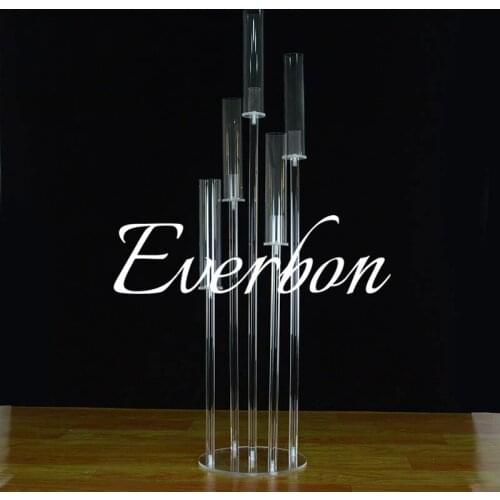 Acrylic Candelabra 5 Heads / Arms Candle Holders Wedding Table Centerpiece Flower Stand Holder Candelabrum Party Home Decora