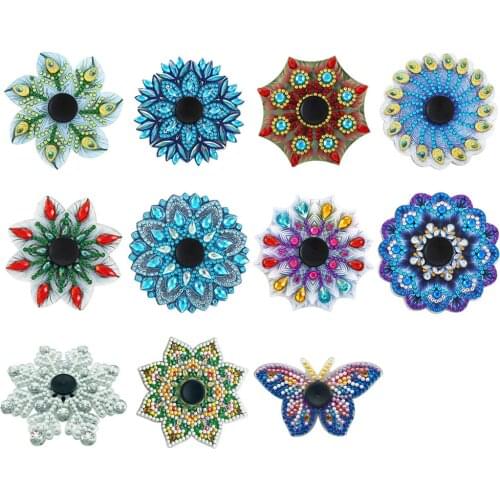 Drill Diamond Painting Fingertip Spinner DIY Rhinestone Fingertip AB Crystal Mandala Spinning Top Art Crafts Gifts Relief Stress