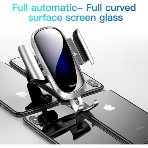 Baseus luxury glass Car Phone Holder For iPhone X XS Max XR Samsung S9 S8 Gravity Metal Gravity Air Vent Mount GPS in Car Holder
